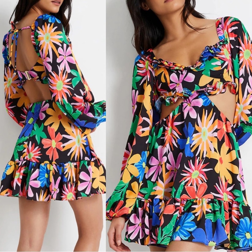 PatBo Aster Long Sleeve Cut-Out Dress
